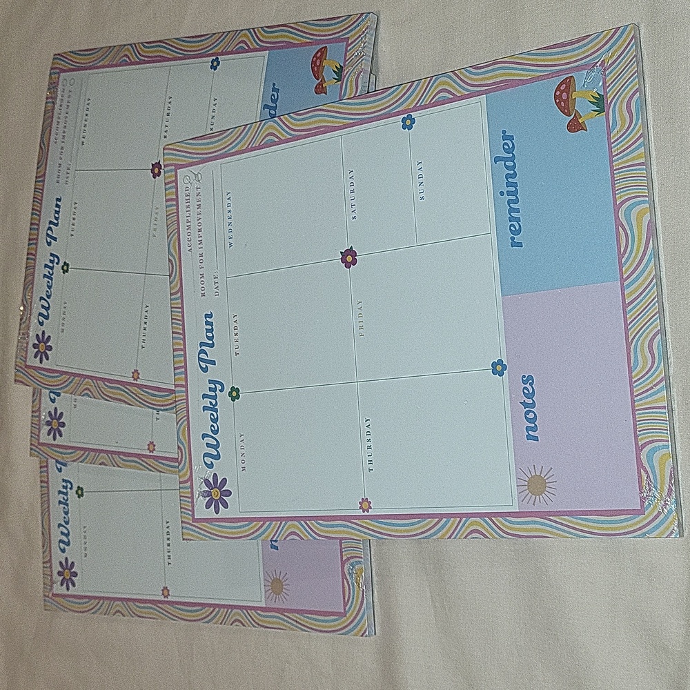 4 Packs Weekly Plan Sheets